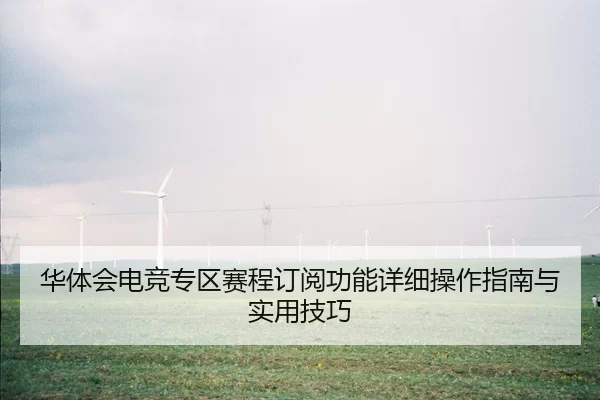 华体会电竞专区赛程订阅功能详细操作指南与实用技巧